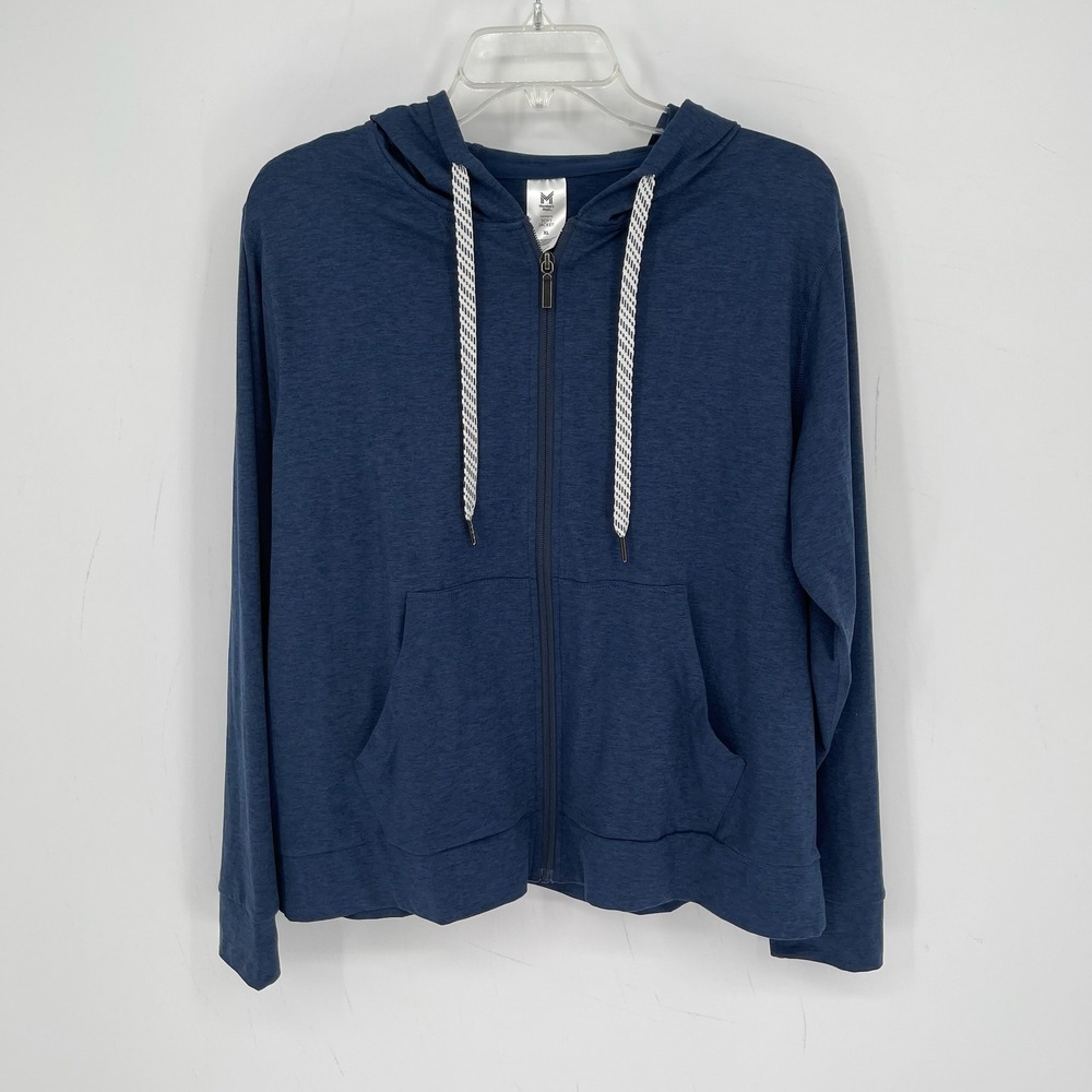 Member's Mark Women's Blue Cove Heather Favorite Soft Zip Hoodie Size XL